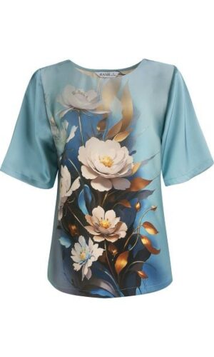 Áo kiểu trung niên cổ tròn chất liệu lụa Tô Châu 2491/4.409