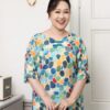 Hạnh áo kiểu cổ xẻ v ,khoen đắp cách điệu,tay lửng phối bo 25418/5.319
