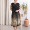 Hạnh Đầm thun suông cổ tròn họa tiết 3D , tay lửng 3629/5.264